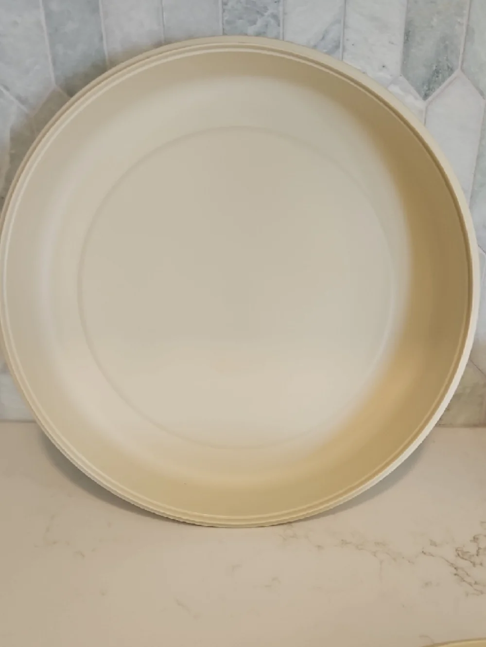 Tupperware 1665 & 1666 Vintage Vegetable Serving Container Almond